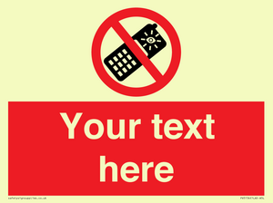 Custom No camera phones Sign